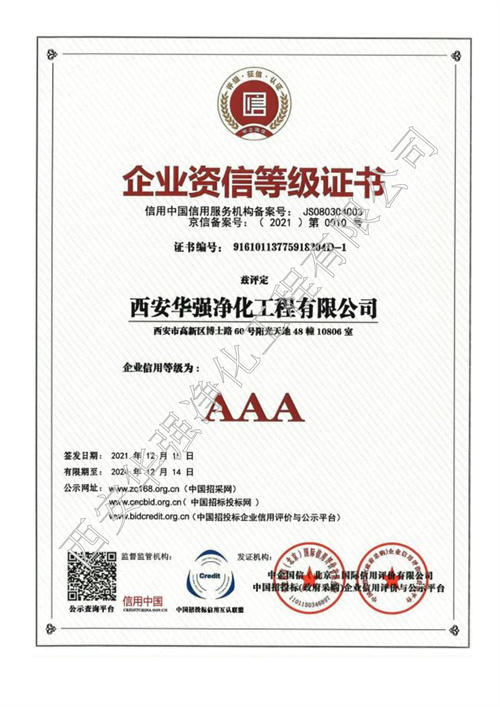 企业资信等级证书